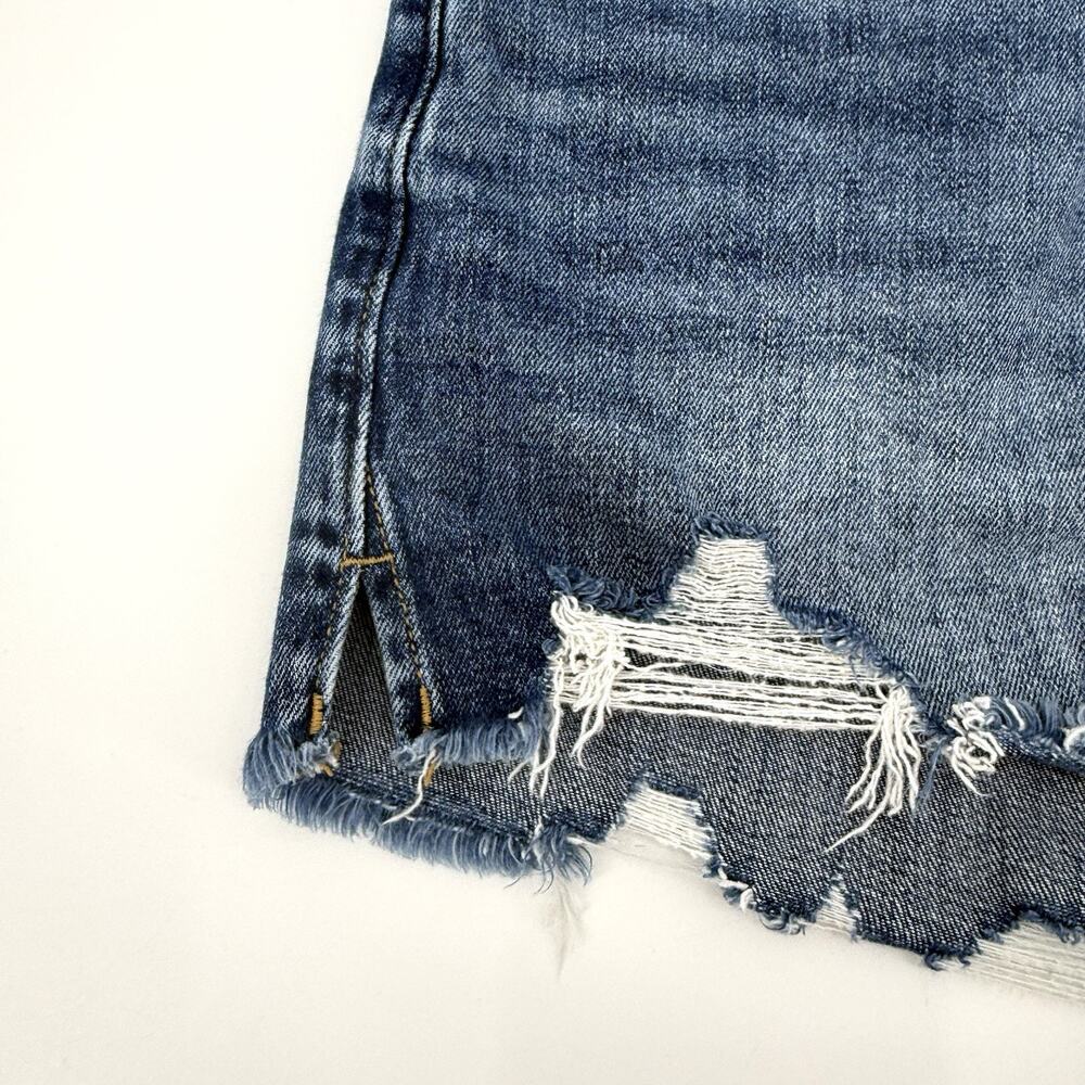 Aerie Women’s Jean Shorts Size L Blue Denim Distressed Bootie Shorts Daisy Dukes - Picture 3 of 6